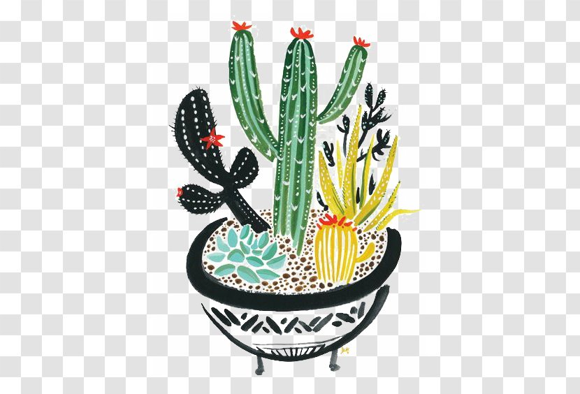 Cactaceae Succulent Plant Painting - Designer - Hand-painted Cactus Transparent PNG