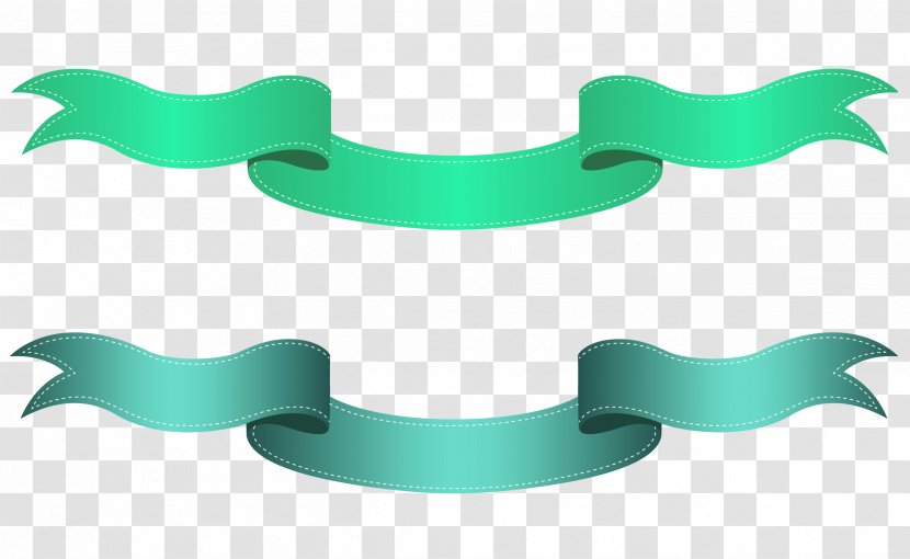 Clip Art - Ribbon - Green And Blue Transparent Banners Clipart Transparent PNG