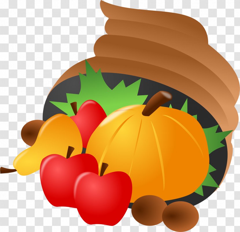 Thanksgiving Symbol Clip Art - Vegetarian Food - Autumn Fruits Transparent PNG