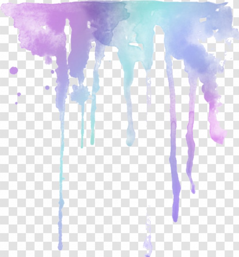 Watercolor Painting Drip Drawing Art - Violet - Dynamic Blue Water Transparent PNG