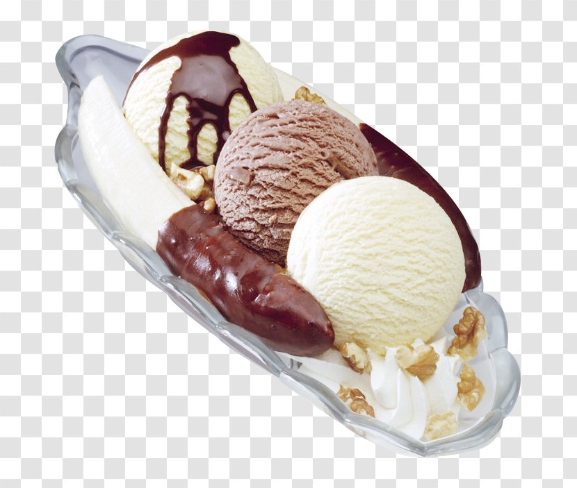 Ice Cream Milkshake Banana Split Sundae Boat - Parlor - Miscellaneous Transparent PNG