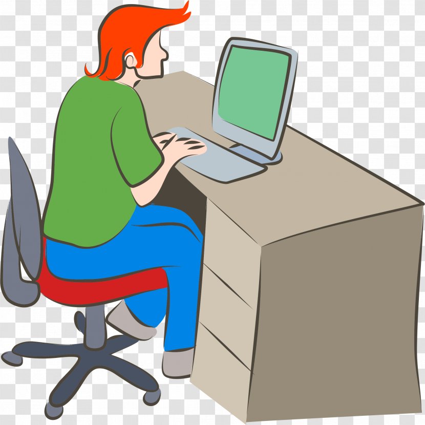 Laptop Computer Keyboard MacBook Pro Clip Art - Sitting - Man Cliparts Transparent PNG