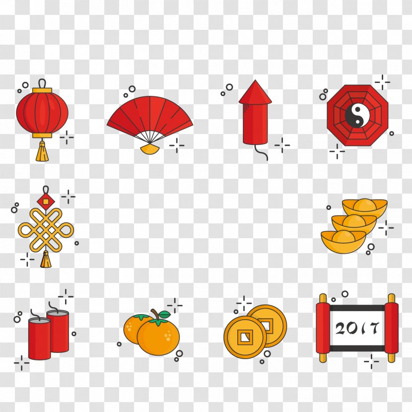 Chinese New Year Lantern Festival Icon - Point - Element Wind Transparent PNG
