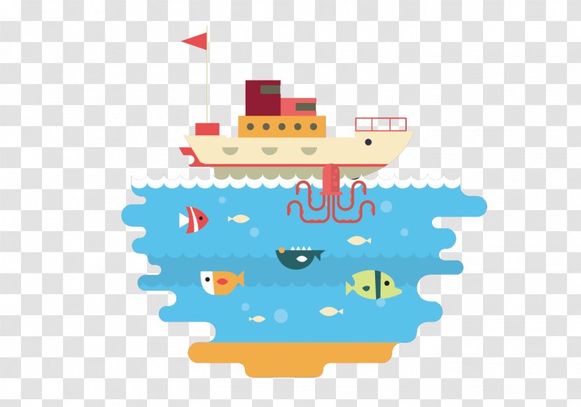 Cartoon Sea Illustration - Watercolor Painting - Literary Wind Ship Transparent PNG