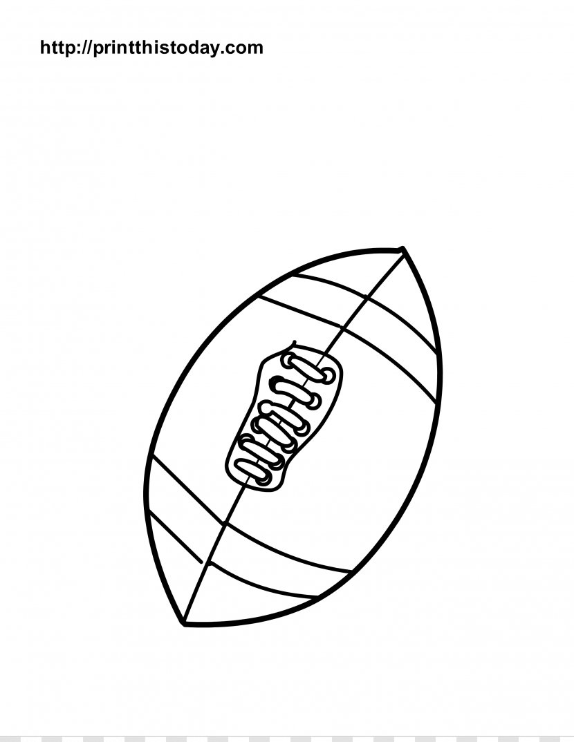 American Football Coloring Book Drawing - Black And White - Foot Page Transparent PNG