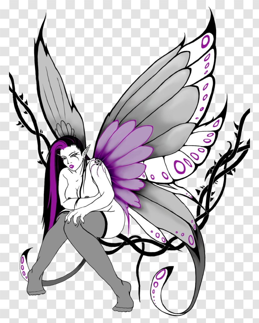 Fairy Tattoo Artist Drawing Clip Art - Flowering Plant - Moth Transparent PNG