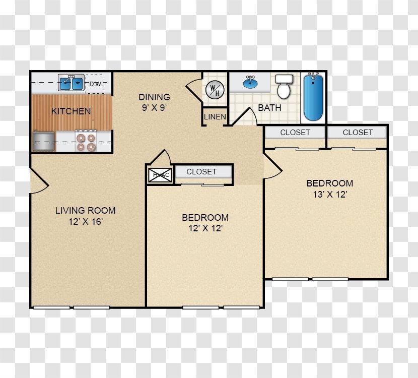 Floor Plan House Bedroom Bathroom - Curtain Transparent PNG