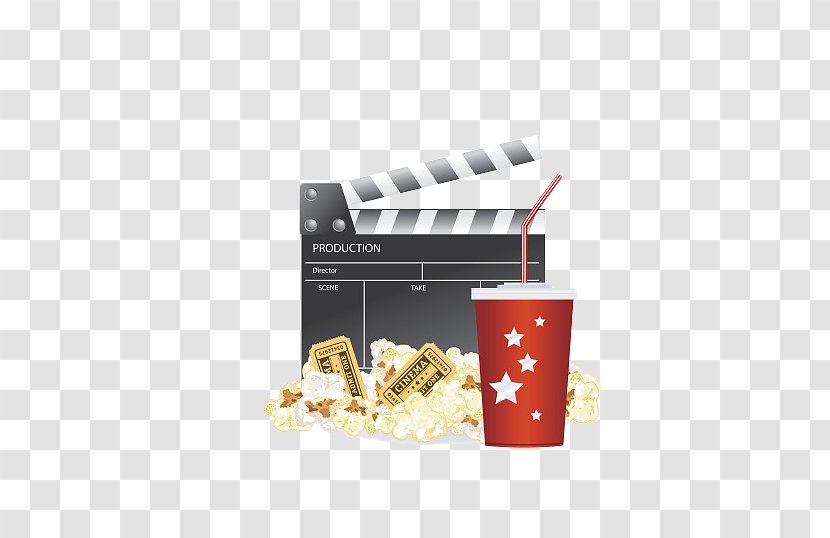 Hollywood Popcorn Film Drawing Illustration - Cinematography - Cartoon Brand And Cola Log Transparent PNG