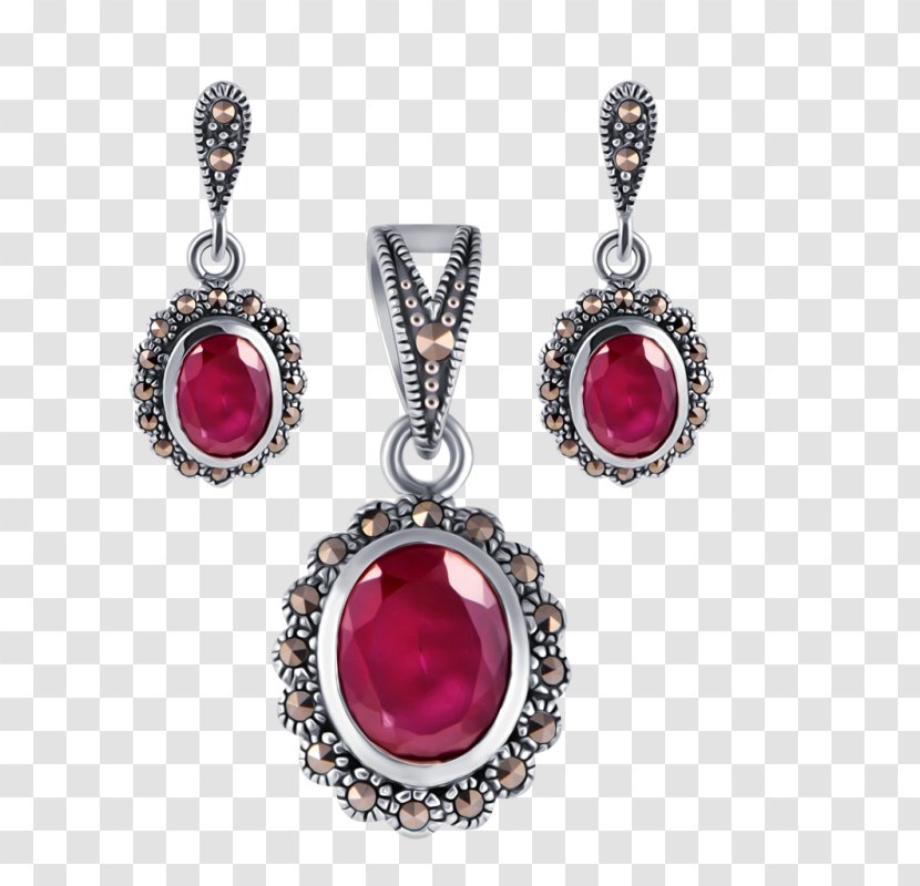 Earring Ruby Jewellery Gemstone Locket - Indian Jewelry Transparent PNG