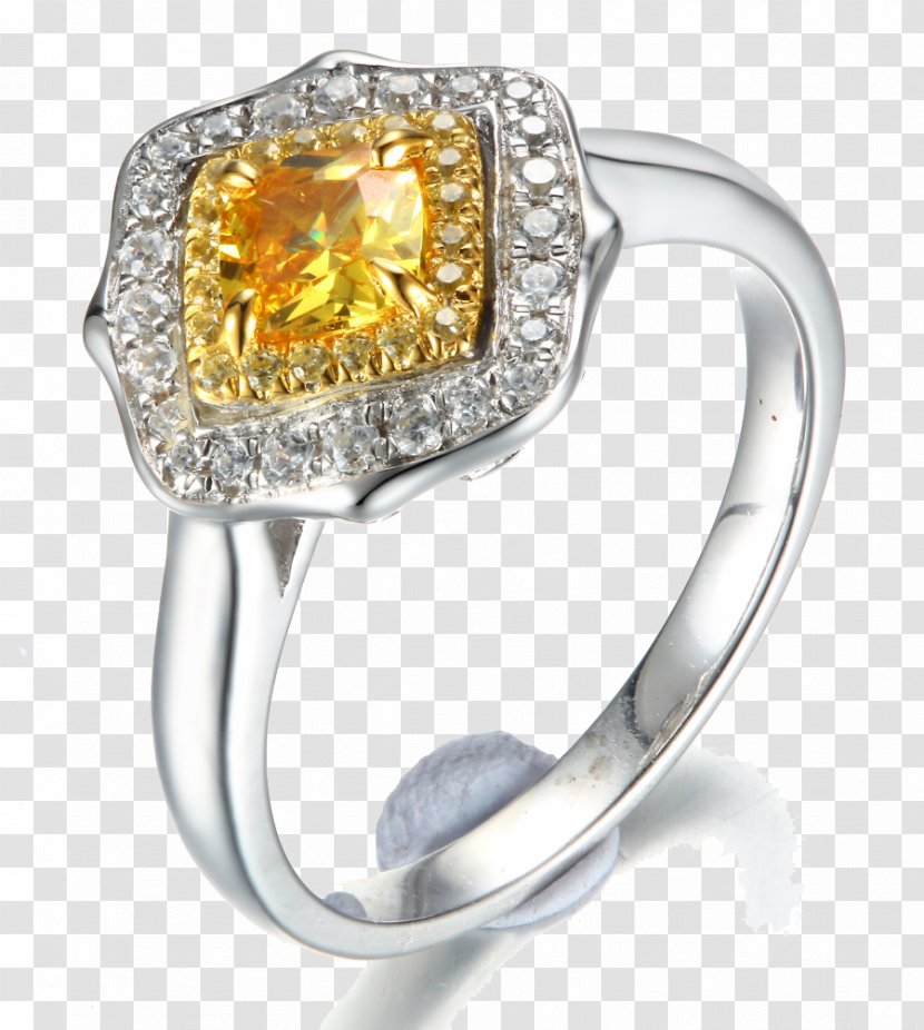 Ring Diamond Designer - Yellow Transparent PNG