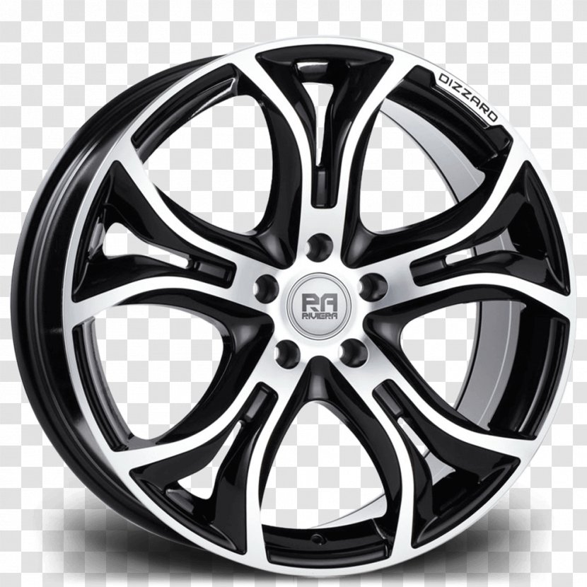 Car Autofelge Rim Alloy Wheel - Black And White - Full Set Transparent PNG