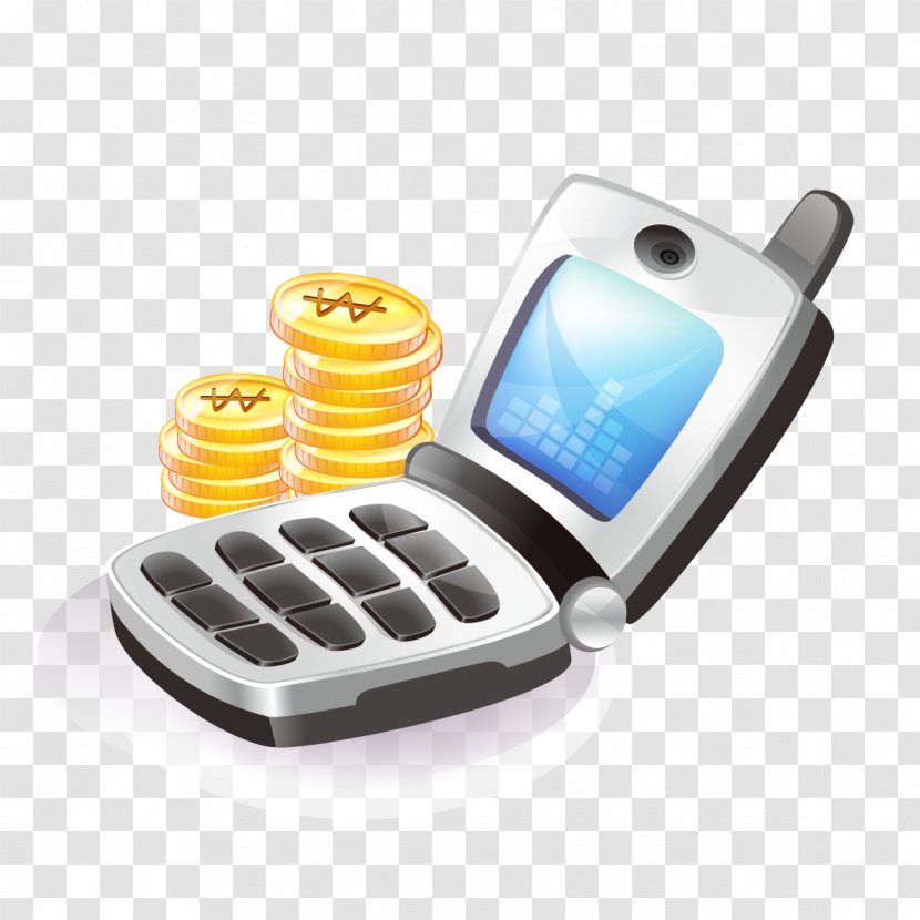 Feature Phone Mobile Flip - Communication Device - Cartoon Transparent PNG