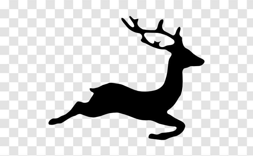 Deer Silhouette Drawing - Reindeer Transparent PNG