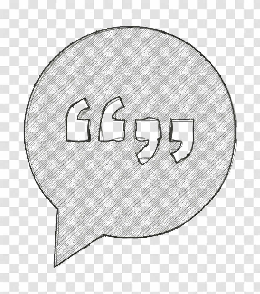 Comment Icon Basic Icons Icon Conversation Mark Interface Symbol Of Circular Speech Bubble With Quotes Signs Inside Icon Transparent PNG