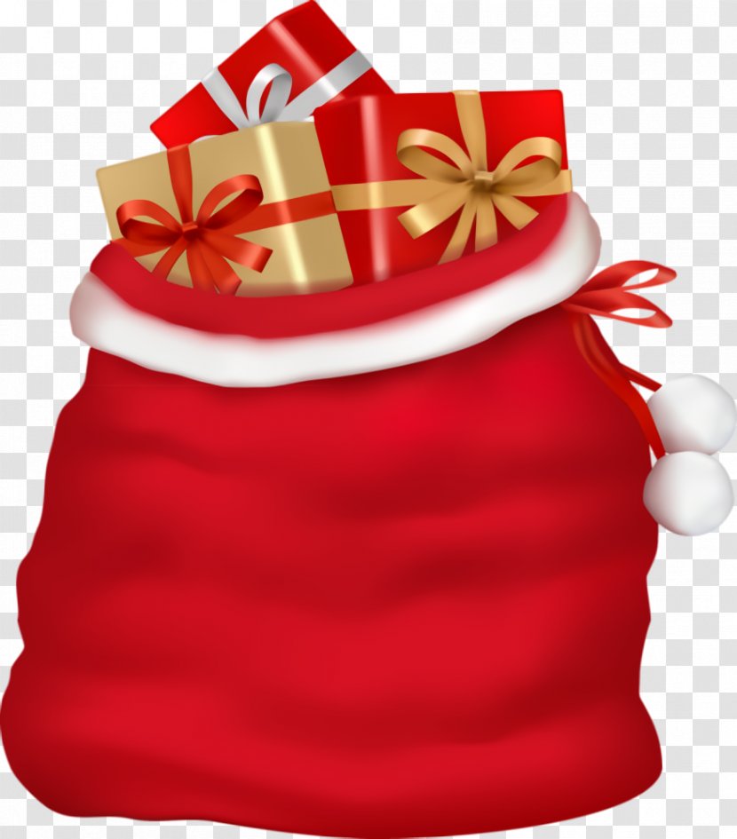 Christmas Gift New Year - Red - Stocking Decoration Transparent PNG
