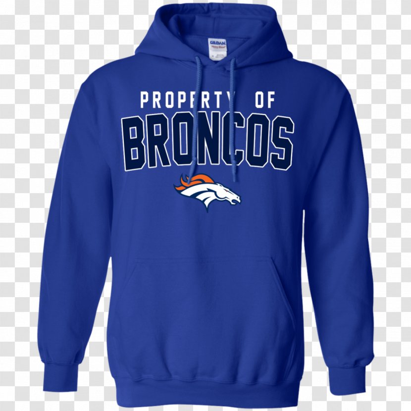 Hoodie Long-sleeved T-shirt Clothing Sweater - Cobalt Blue - Denver Broncos Transparent PNG