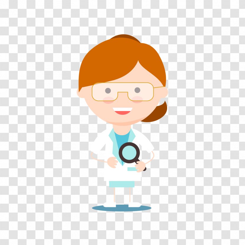 Scientist Magnifying Glass Clip Art - A Female Holding Transparent PNG