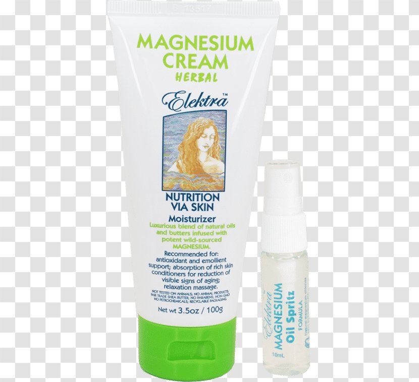 Cream Ancient Minerals Magnesium Lotion Moisturizer Skin - Dietary Supplement - Elektra Transparent PNG