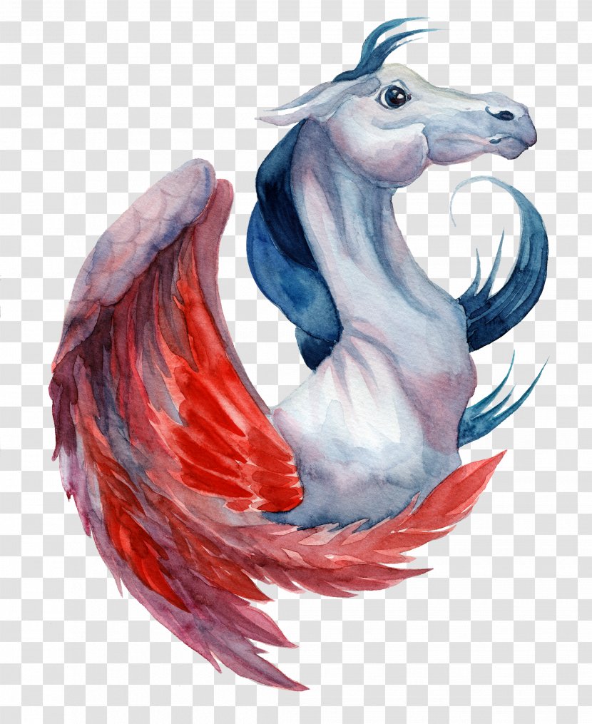 Watercolor Painting Illustration - Unicorn Library Transparent PNG
