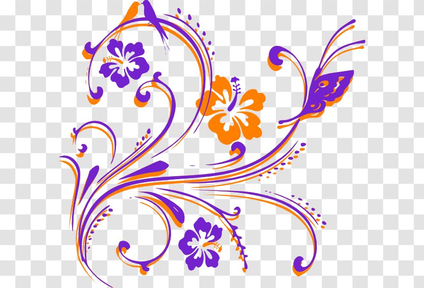 Flower Butterfly Floral Design Desktop Wallpaper Clip Art - Purple - Science Fiction Quadrilateral Decorative Backgroun Transparent PNG