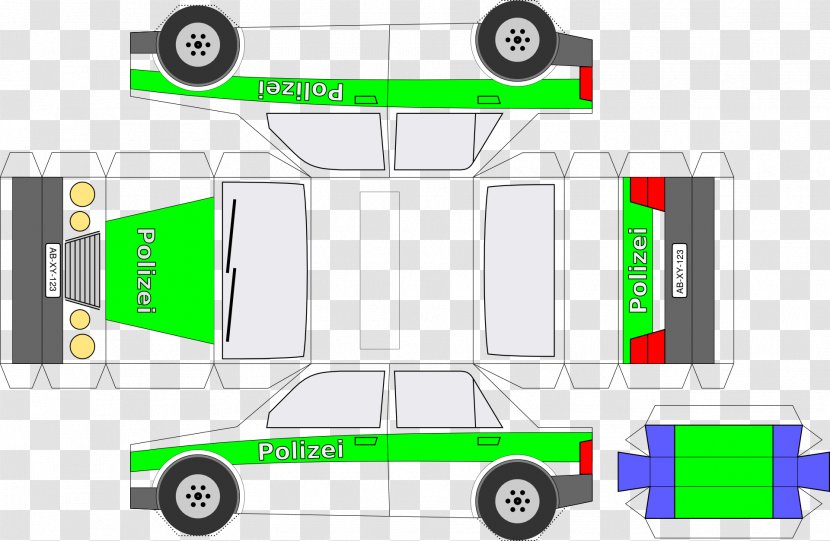 Police Car Paper Model - Area - Craft Transparent PNG