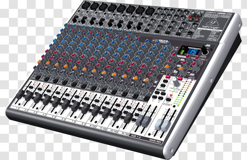 Microphone Audio Mixers Behringer Xenyx X2442USB X2222USB - Watercolor Transparent PNG