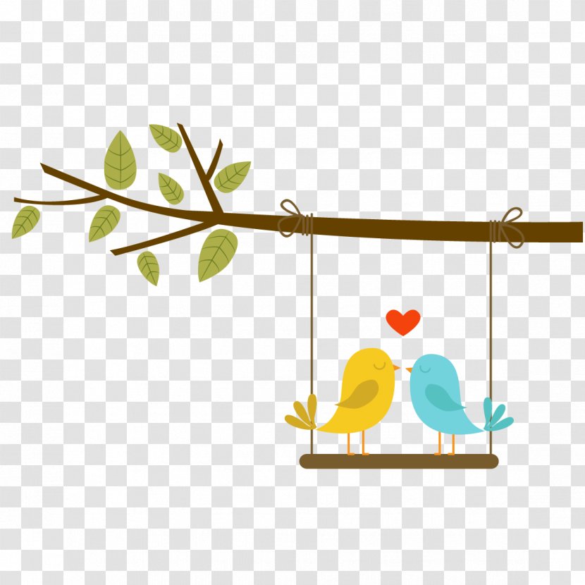 Lovebird Euclidean Vector - Clip Art - Love Birds On The Branch Transparent PNG