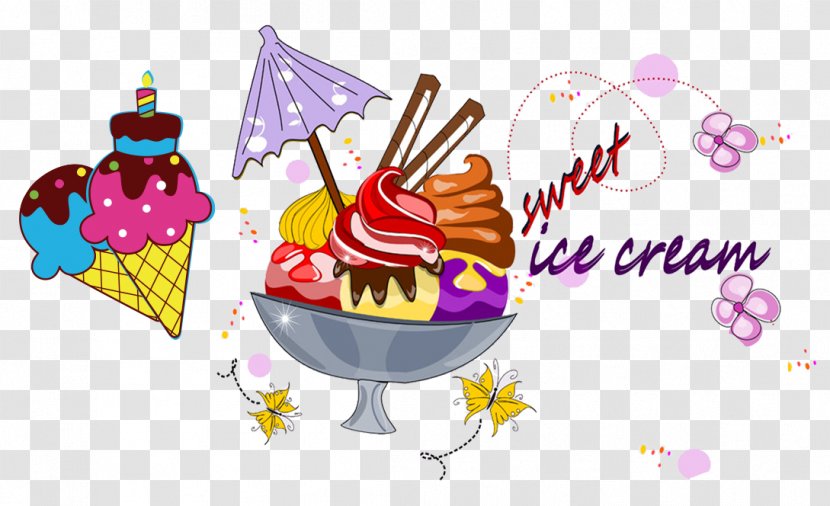 Ice Cream Waffle - Dairy Product - Cartoon Transparent PNG