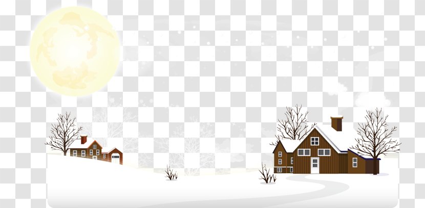 Winter Drawing Wallpaper - Designer - Hand-painted House Transparent PNG