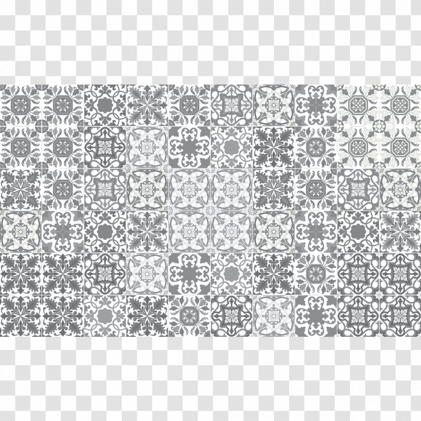 Cement Tile Azulejo Sticker Carrelage - Monochrome - Gris Transparent PNG