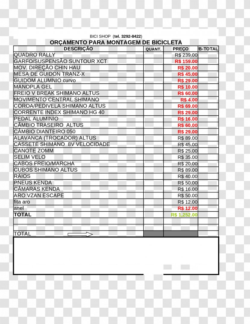 Paper Bici Shop Bicycle Diagram Budget Transparent PNG