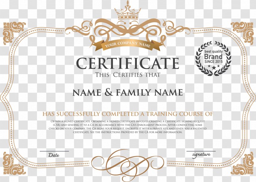 Template Academic Certificate Diploma - Ornament - European Style Horizontal Version Of The Transparent PNG