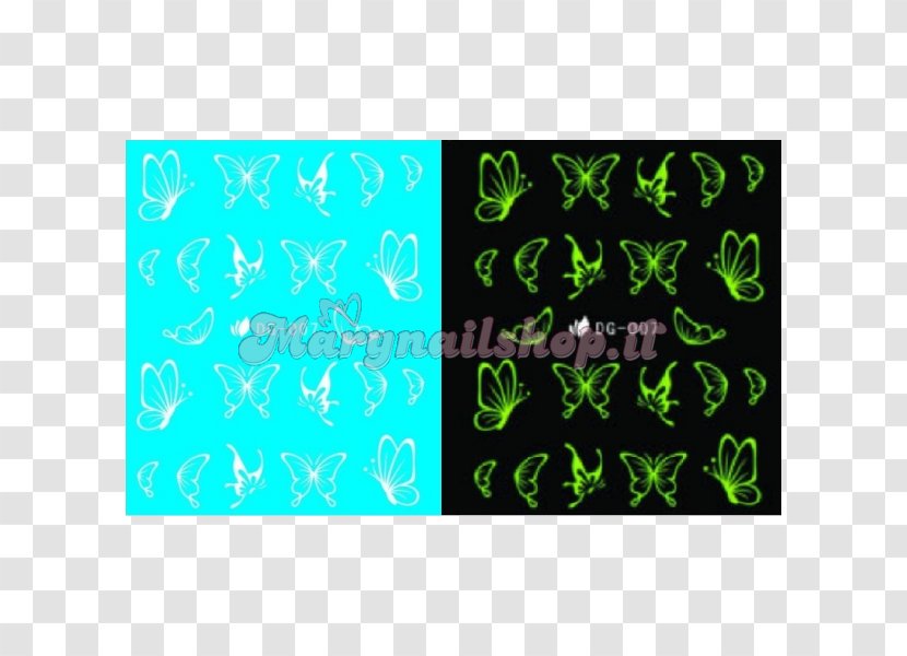 Nail Art Decal Butterfly Pattern - Green - Design Transparent PNG