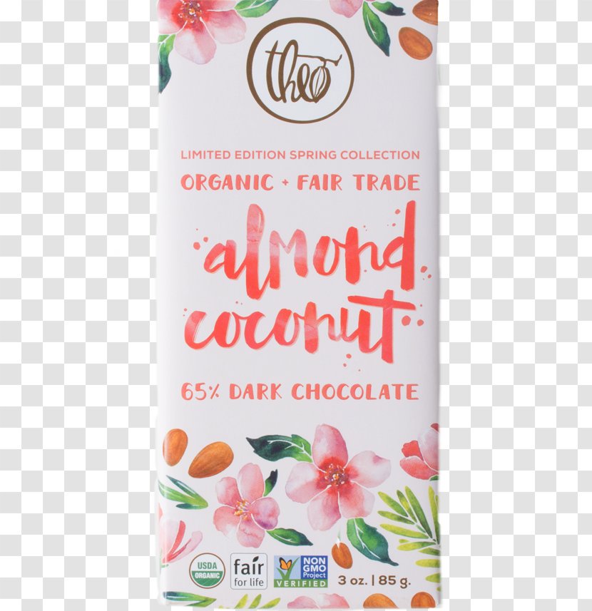 Chocolate Bar Truffle Theo Almond - Fruit - Coconut Transparent PNG