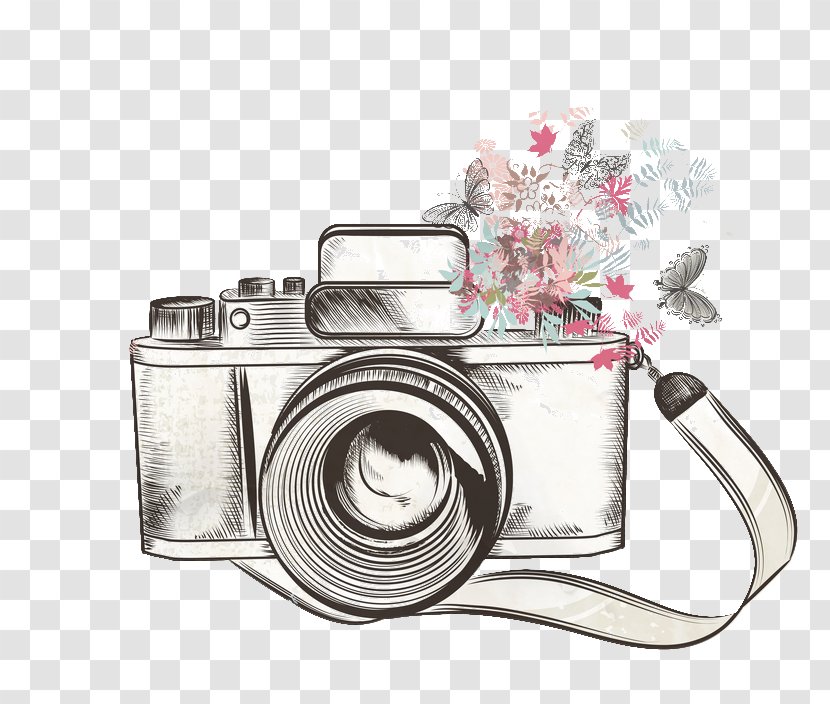 Drawing Sketch Photographic Film Camera - Urban Sketchers - Watercolor Painting Transparent PNG