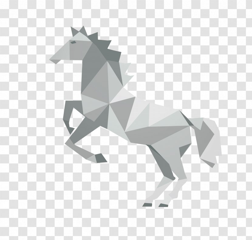Horse Geometric Shape Geometry - Monochrome Photography - Silhouette Transparent PNG