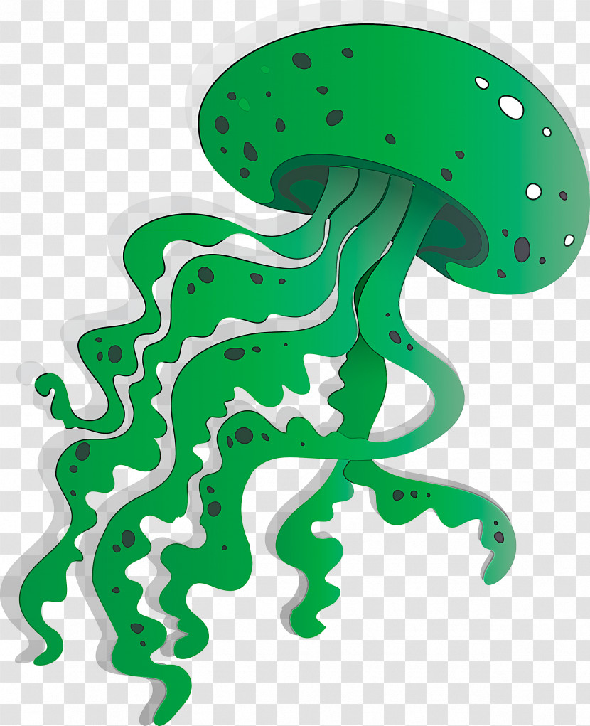 Green Octopus Transparent PNG