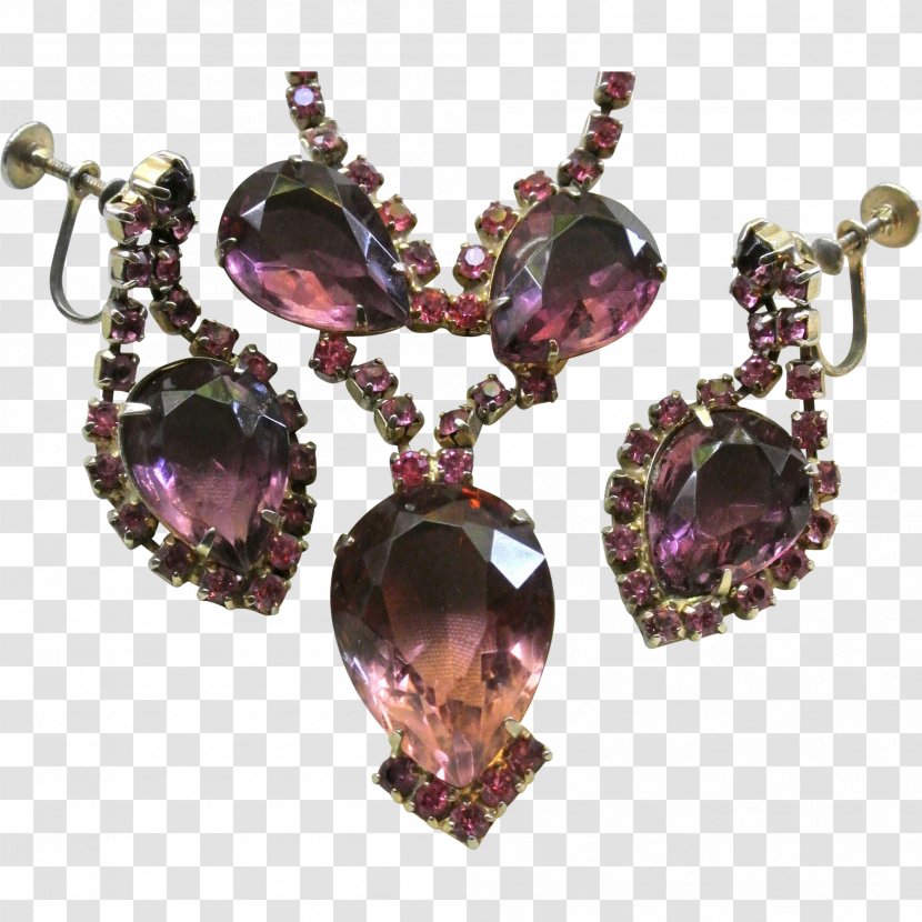 Amethyst Earring Purple Necklace Charms & Pendants Transparent PNG