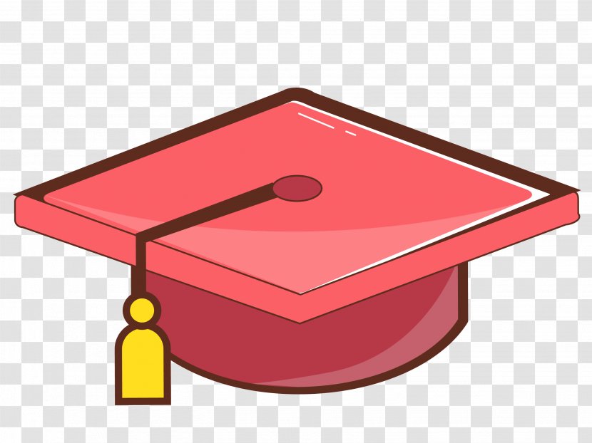 Hat Red Bachelors Degree - Table - Vector Bachelor Cap Material Transparent PNG