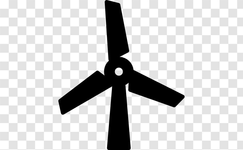 Wind Power Renewable Energy Mill Symbol - Cross - Black And White Transparent PNG