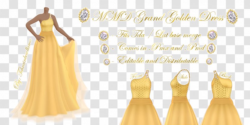 Wedding Dress Clothing MikuMikuDance VRChat - Flower - Golden Peacock Transparent PNG