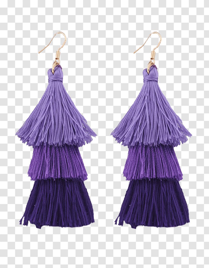 Earring Purple Tassel Fringe Jewellery - Lilac - Afro Hairstyles Scarf Transparent PNG