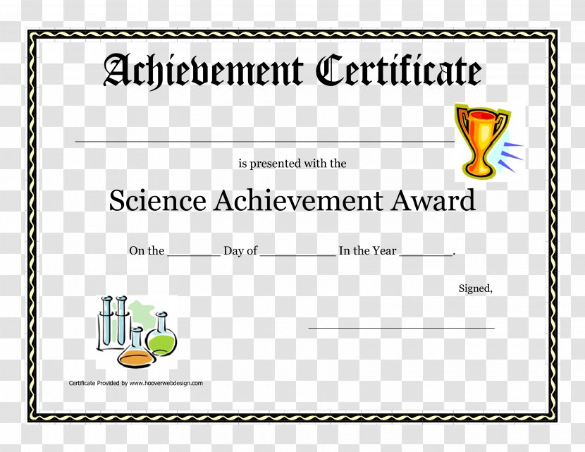 Document Template Student Award Academic Certificate - Computer Software - Of Achievement Transparent PNG