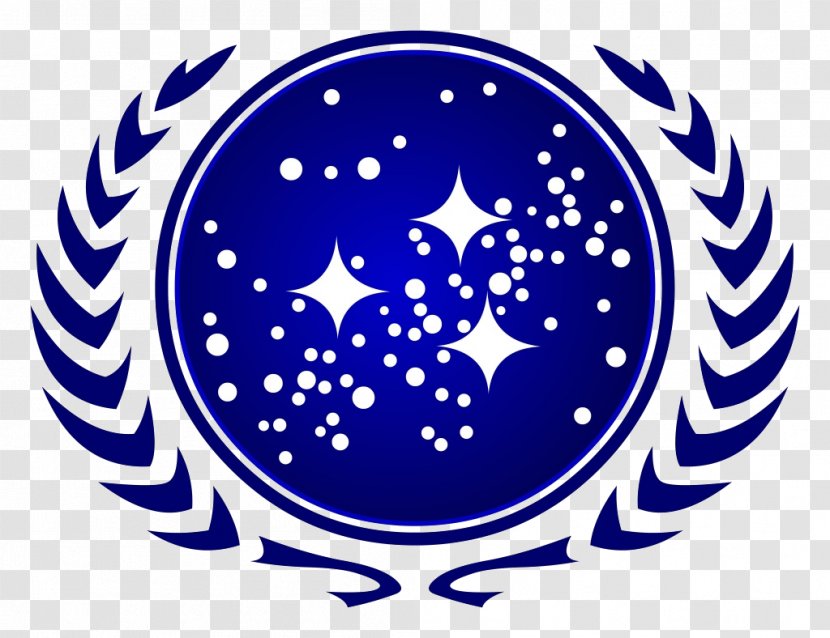 United Federation Of Planets Starfleet Star Trek Logo Klingon - Blue And White Porcelain - Point Transparent PNG