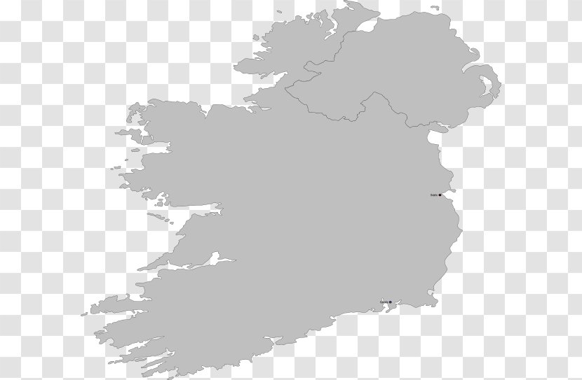 Flag Of Ireland Country Map - Black And White Transparent PNG