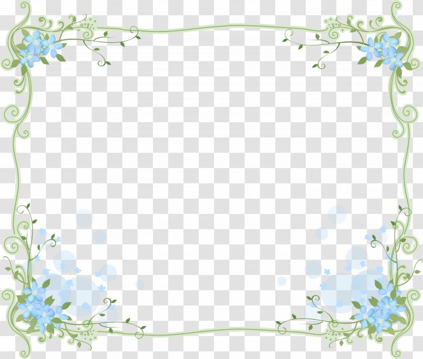 Wedding Invitation Blue Flower Green Clip Art - Branch - 情人节玫瑰 Transparent PNG
