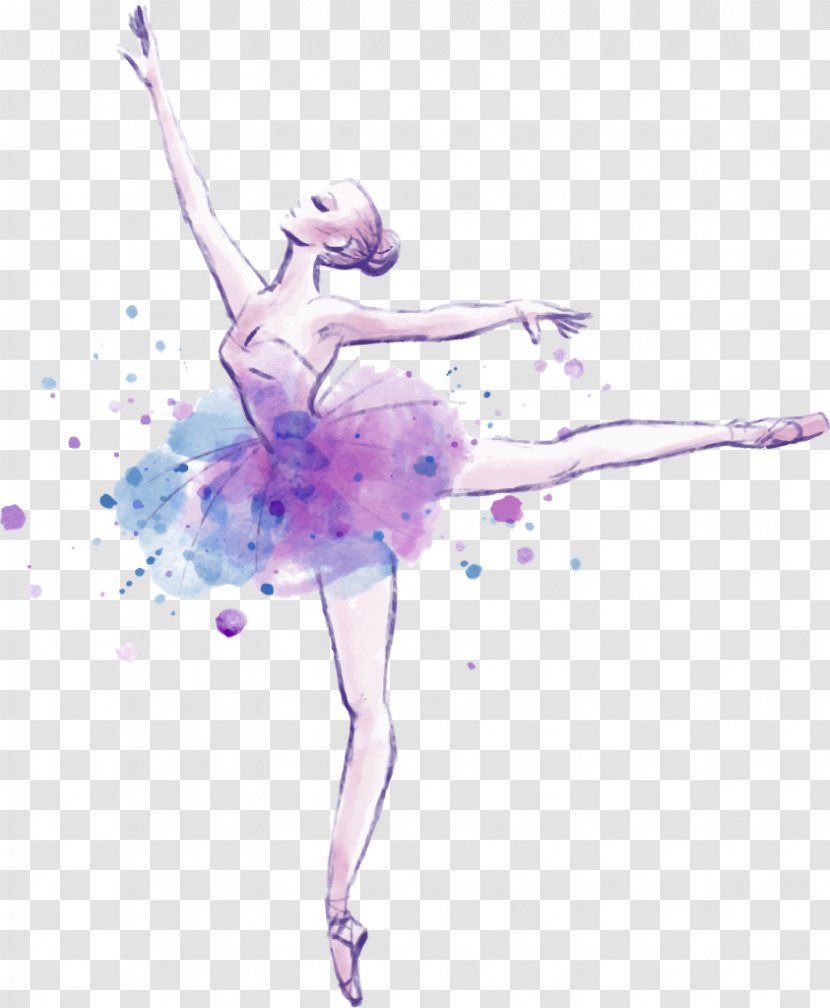 Ballet Dancer Drawing Watercolor Painting - Frame Transparent PNG