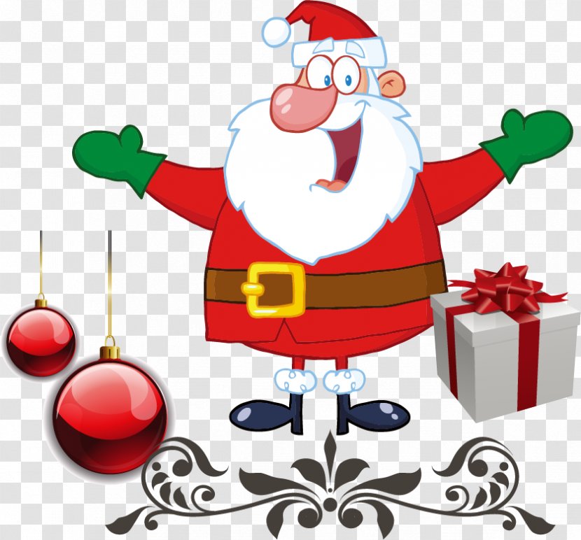 Santa Claus Reindeer Christmas And Holiday Season Clip Art - Ornaments Vector Material Transparent PNG