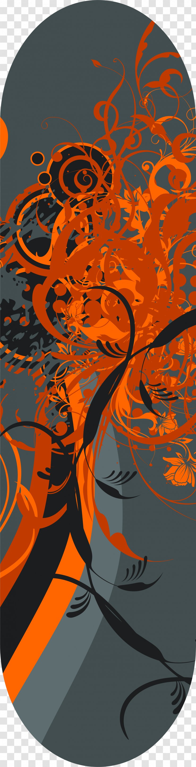 Graphic Design Skateboard Logo Illustration - Vine - Orange Stick Transparent PNG