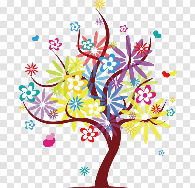 Floral Design Drawing Tree Cartoon - Branch - Tree,Trees,wood Transparent PNG